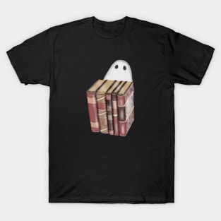 Cute Ghost and Books T-Shirt